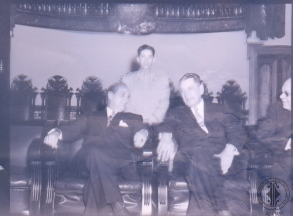 Juan Manuel Gálvez con su gabinete salón azul