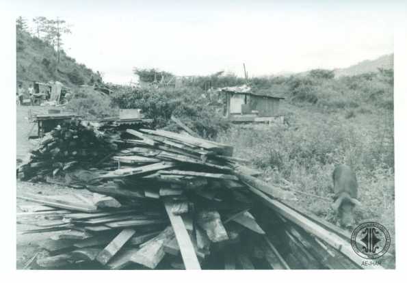 Huracán Fifi, restos de casa de madera. 